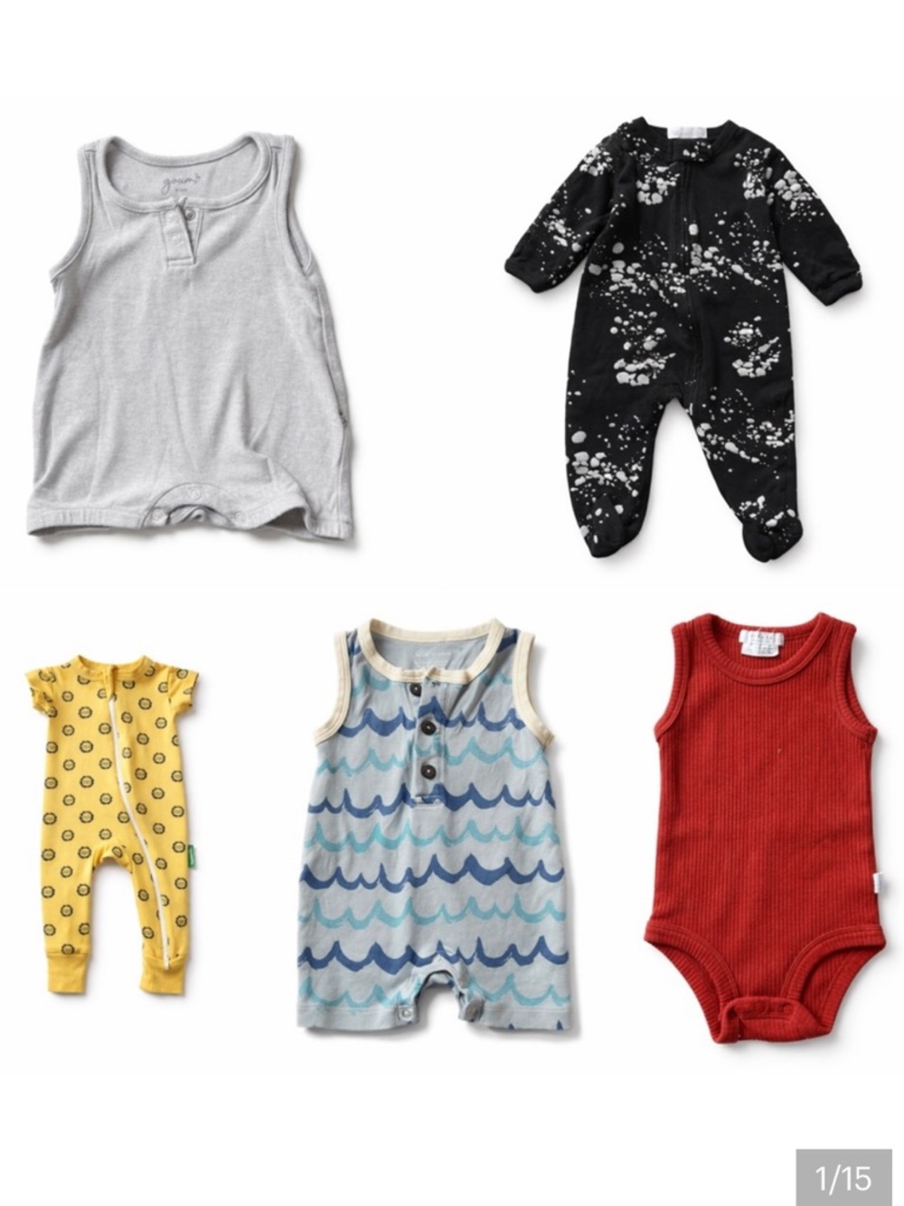 (LOT OF 5) 0-3mo organic designer clothes 0324 baby boy neutral Nordstrom